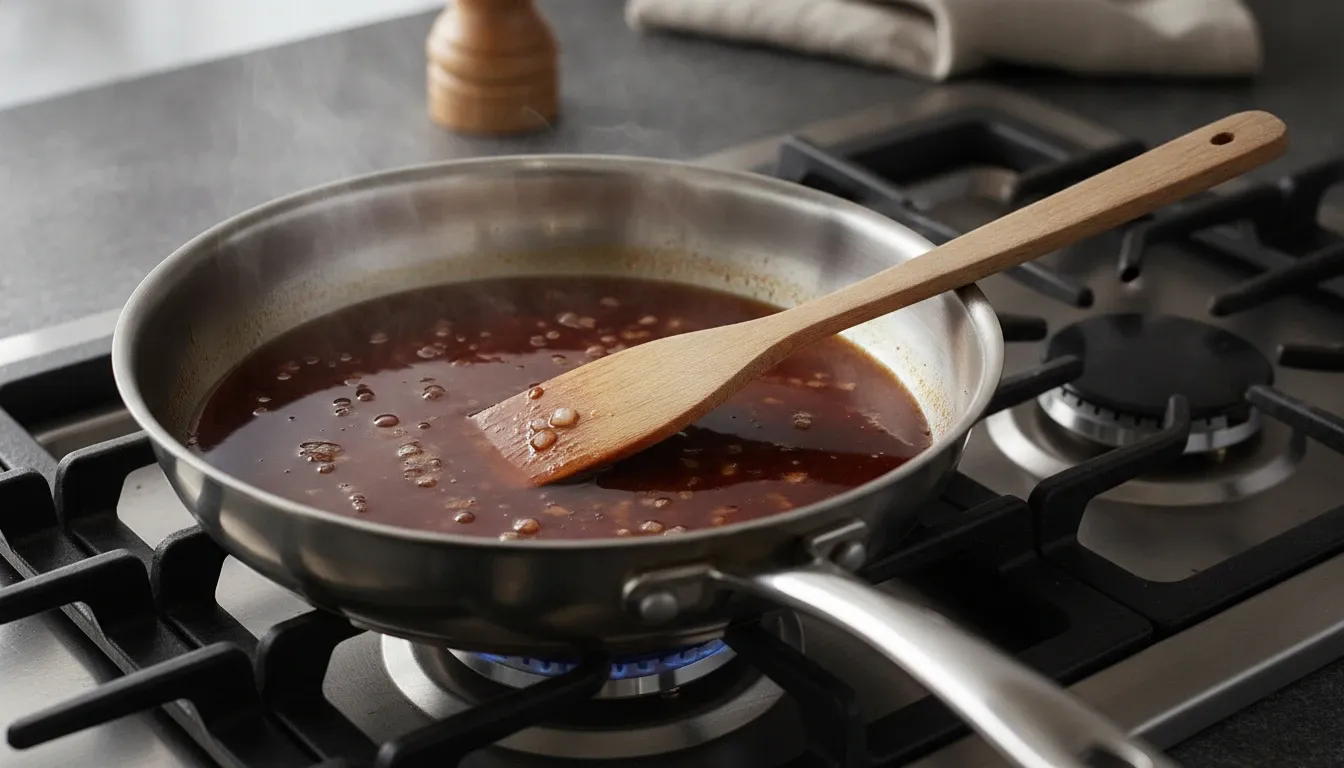 フライパンに残った肉汁は捨てるな｜油を抜いて焦げを溶かせばソースになる