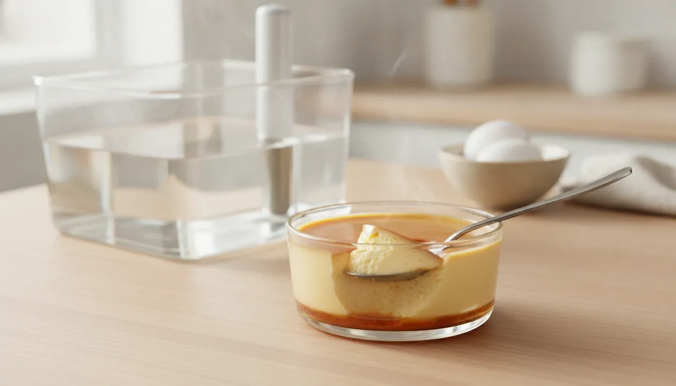 低温調理のプリン・茶碗蒸しの温度と時間｜湯温85℃なら「す」は入らない
