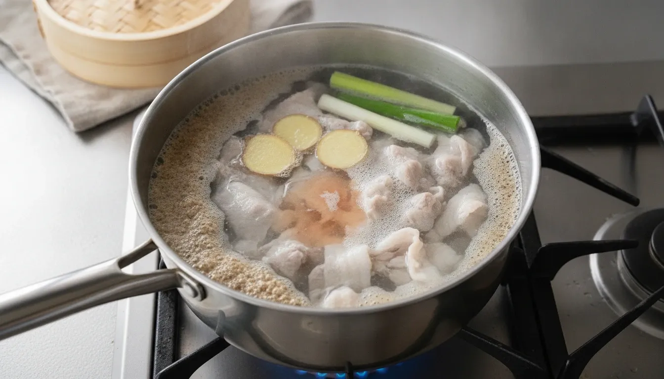 焯水（チャオシュイ）｜中華料理の下茹でによる臭み取りと食感管理