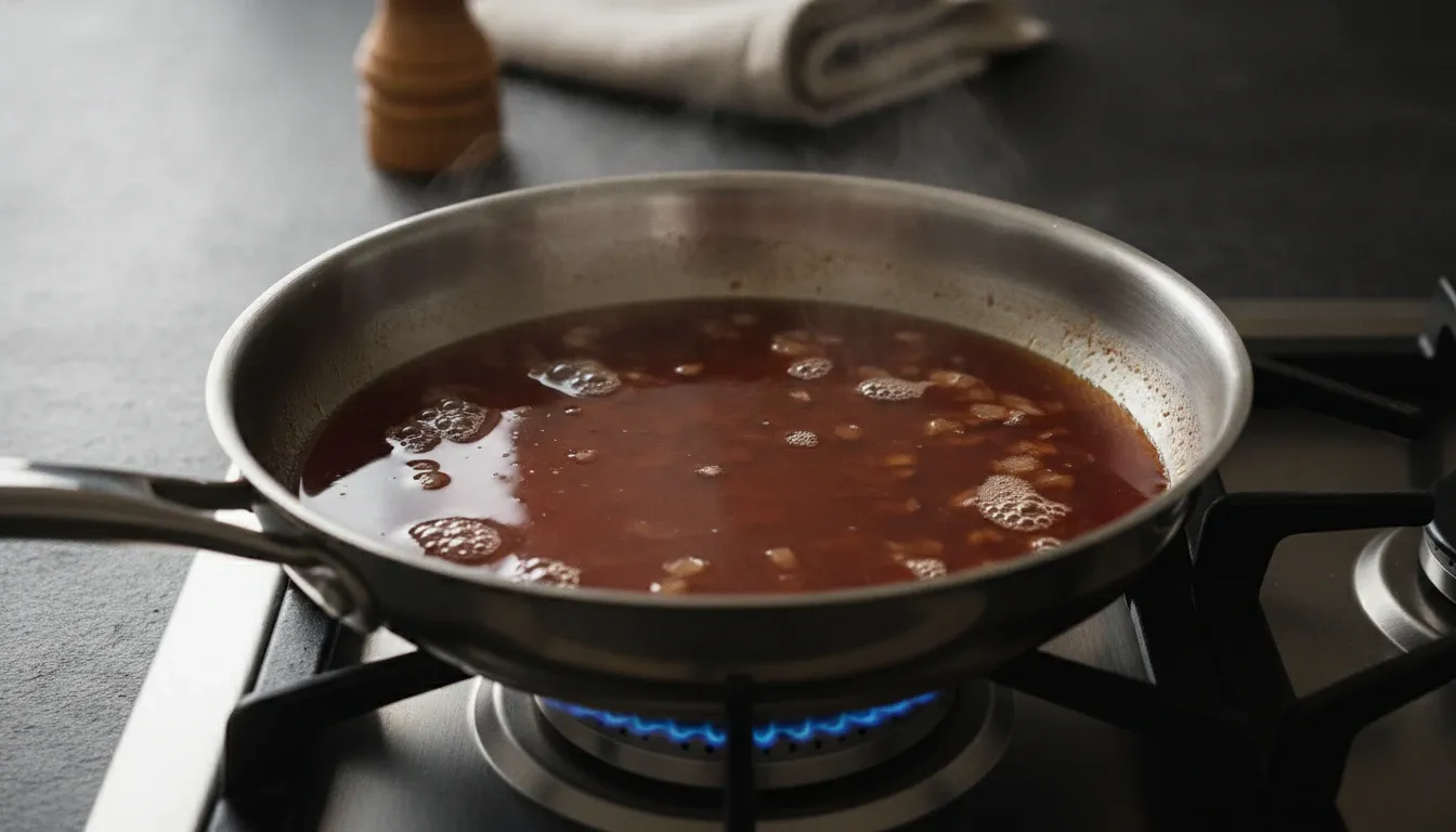 フライパンに残った肉汁は捨てるな｜油を抜いて焦げを溶かせばソースになる